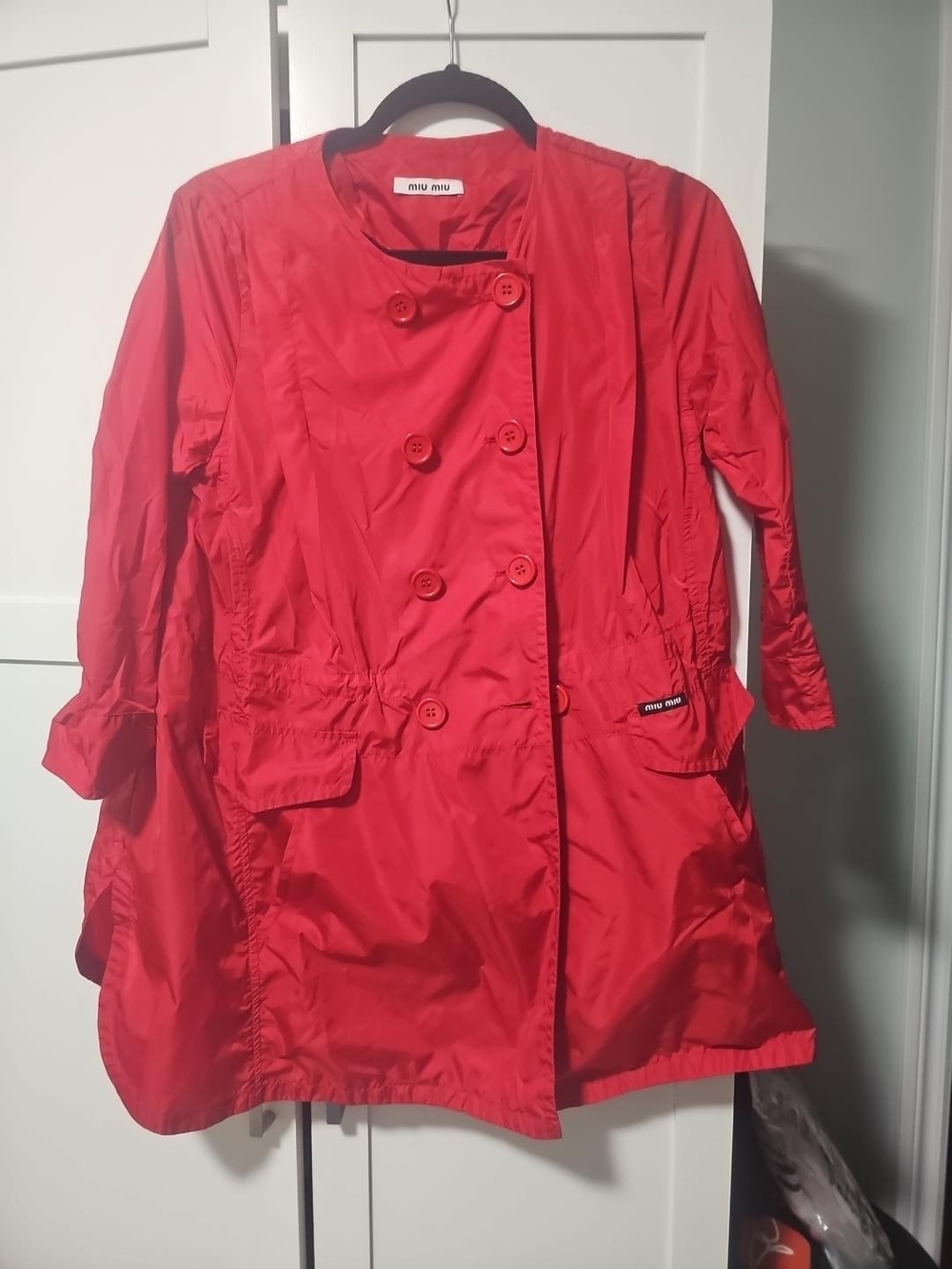 Miu Miu Red Lightweight Jacket – Made in Italy Size 38 Authenticity Unverified